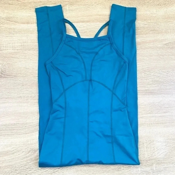 New Free People Movement Side to Side Performance Onesie Jumpsuit Blue XS - Picture 6 of 9